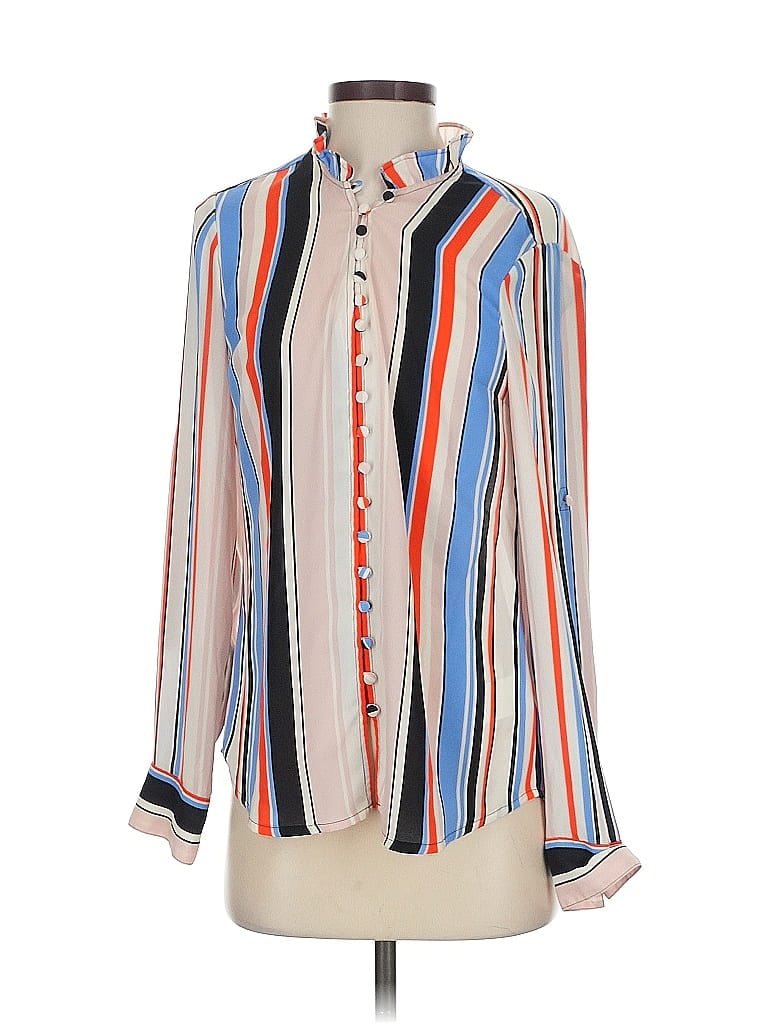 Pre-owned Express Long Sleeve Blouse In White