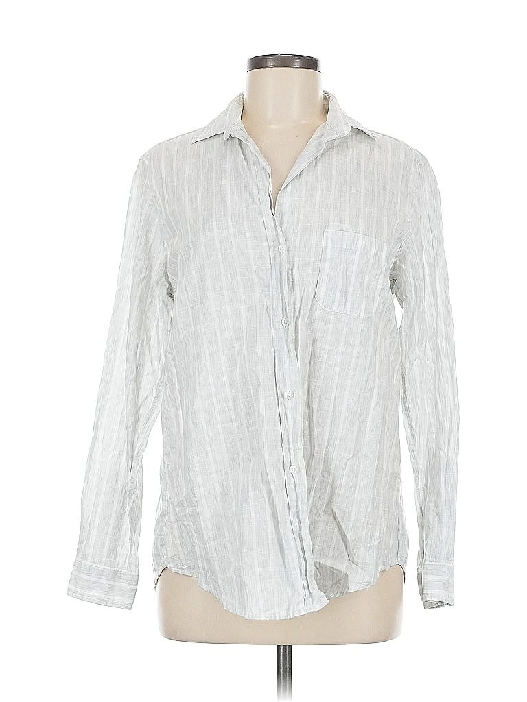 Pre-owned Grayson Long Sleeve Button Down Shirt In White