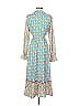 Shein 100% Polyester Paisley Blue Casual Dress Size 5 - photo 2