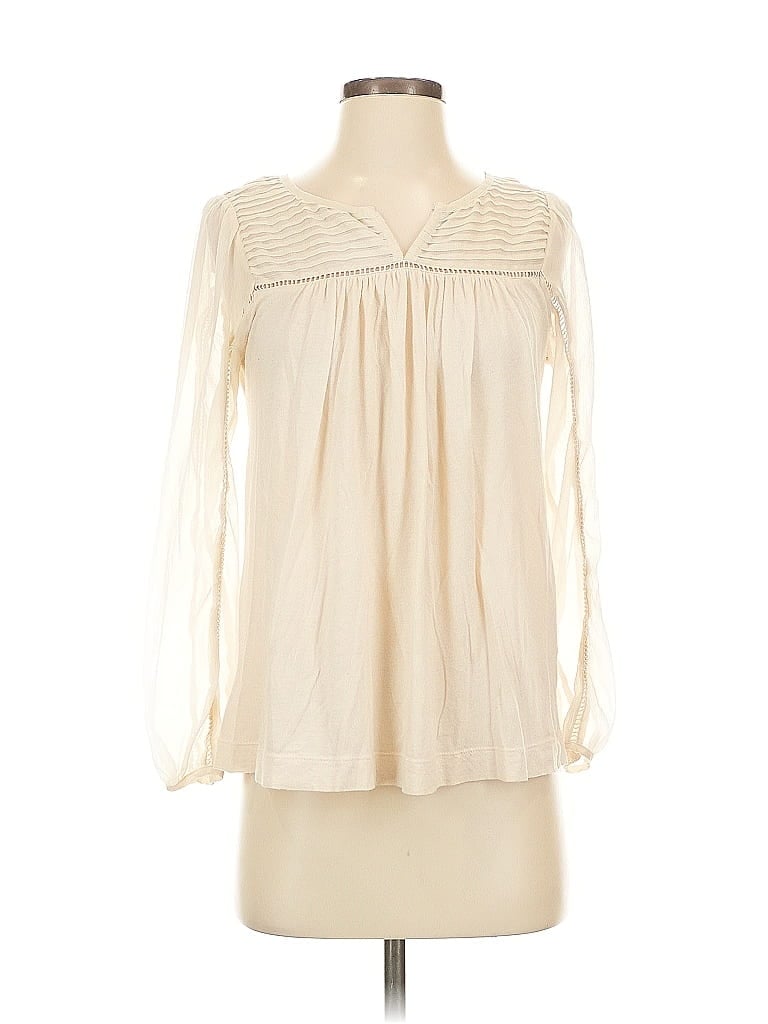 Pre-owned Lucky Brand Long Sleeve Blouse In White