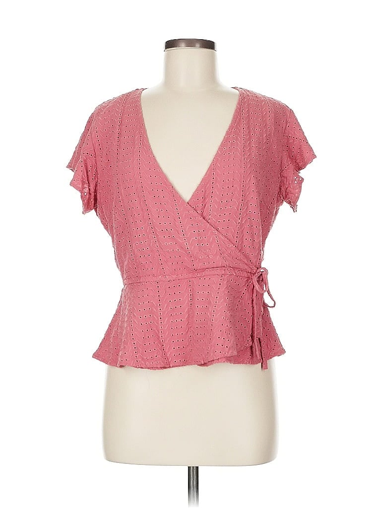 Pre-owned Style Envy Short Sleeve Blouse In Pink