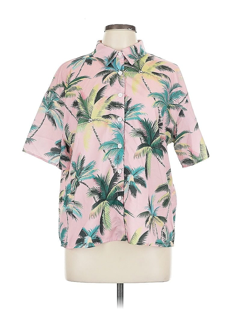 Pre-owned Unbranded Short Sleeve Blouse In Pink