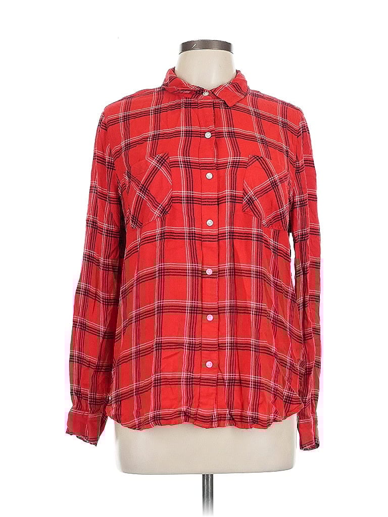 Pre-owned Lucky Brand Long Sleeve Button Down Shirt In Red