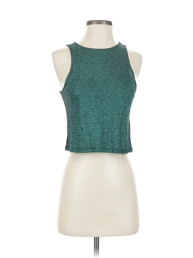 Pre-owned Divided By H&m Sleeveless Top Teal Halter Neckline Tops In Blue