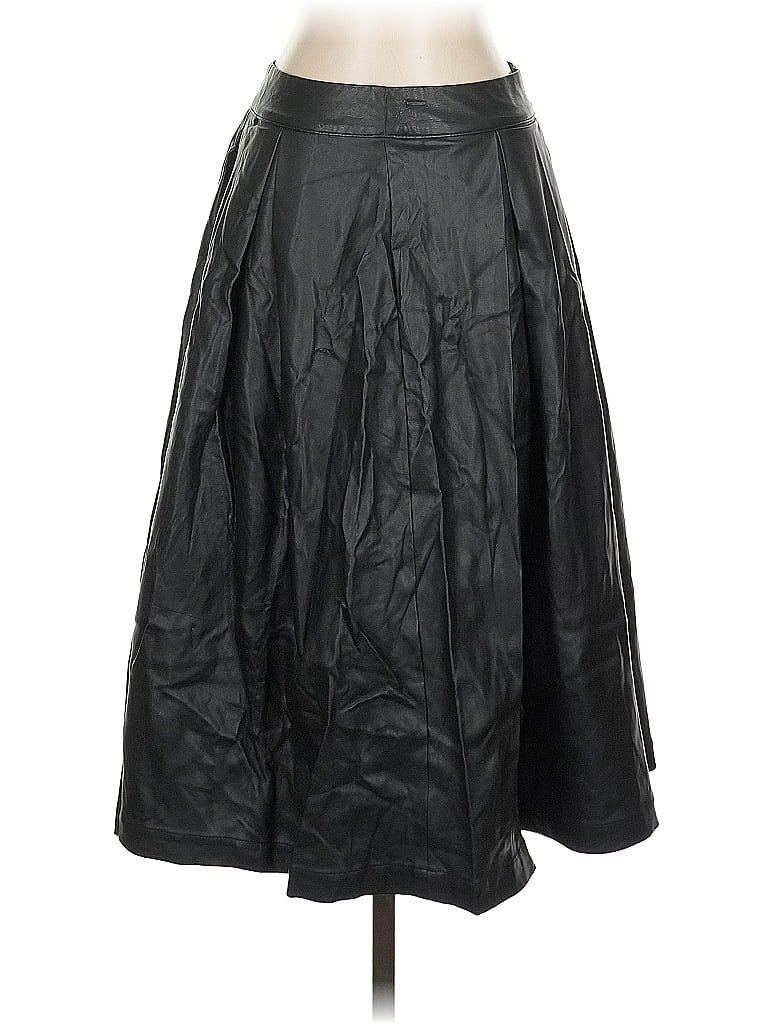 WHO WHAT WEAR Pre-owned Faux Leather Skirt In Black