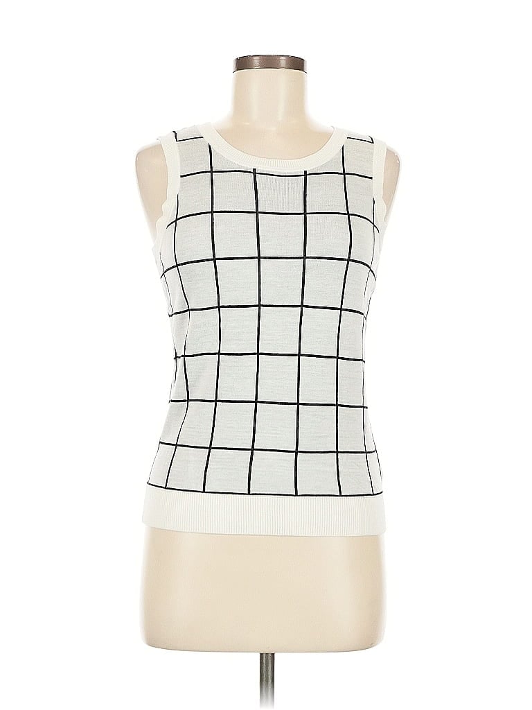 Pre-owned Halogen Sweater Vest In White