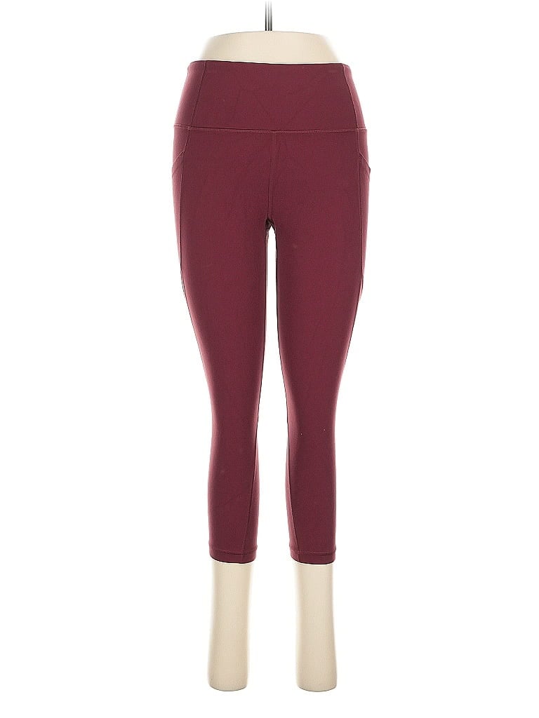 Pre-owned Athleta Active Pants In Burgundy