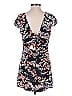Bebe Floral Blue Black Romper Size S - photo 2