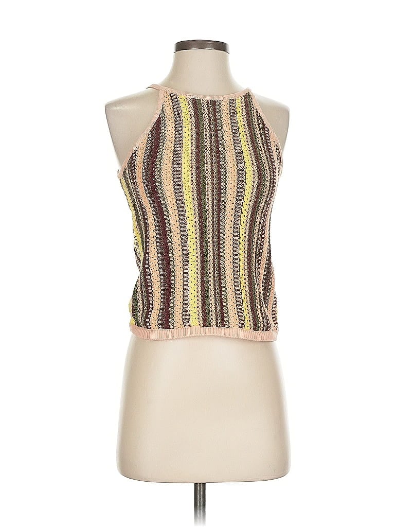 Pre-owned Madewell Tank Top Yellow Halter Neckline Tops