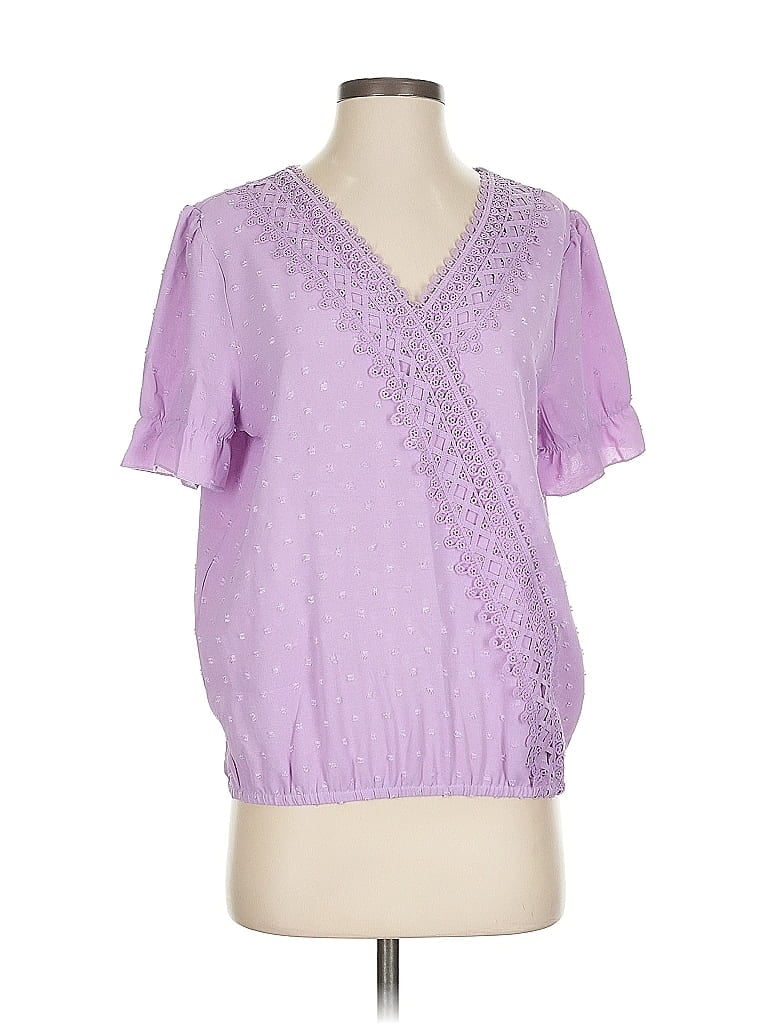 Pre-owned Unbranded Short Sleeve T-shirt In Purple
