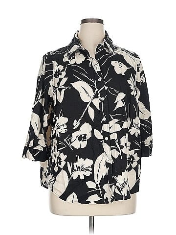 Jones New York 3/4 Sleeve Button-Down Shirt (view 1)