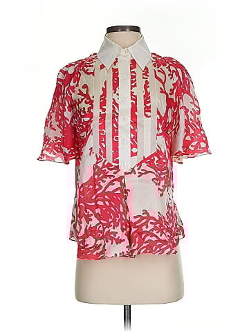 Bill Blass Short Sleeve Silk Top (view 1)