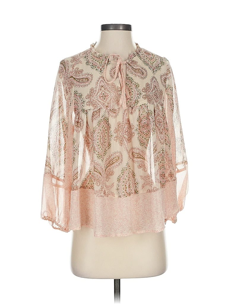 Click to view more detailed imagery on our partner's website Pre-owned Blu Pepper 3/4 Sleeve Blouse In Pink
