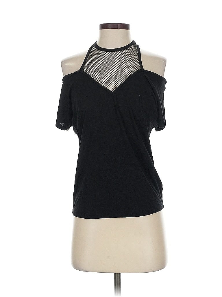 Pre-owned Express One Eleven Tank Top Black Cold Shoulder Neckline Tops
