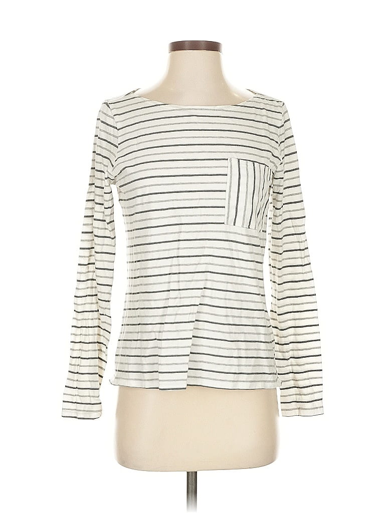 Click to view more detailed imagery on our partner's website Pre-owned Michael Stars Long Sleeve Top Ivory Boatneck Tops In White