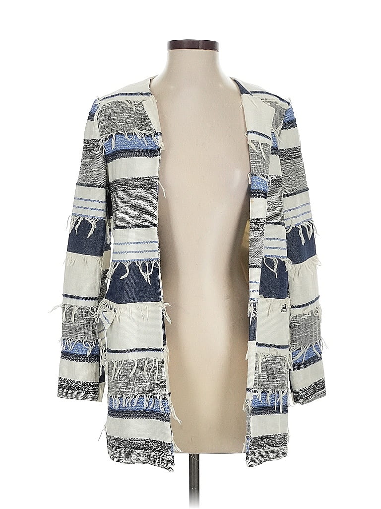 Pre-owned Zara Basic Cardigan Sweater In Blue