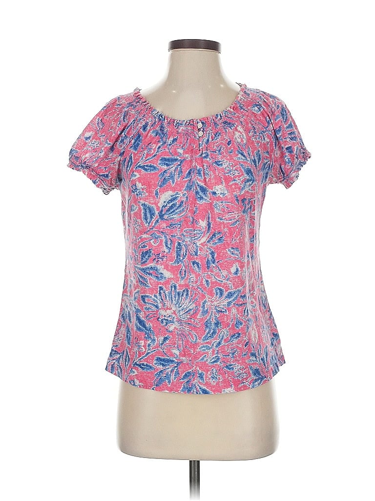 Pre-owned Chaps Short Sleeve Blouse In Pink