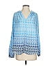 Gap 100% Polyester Blue Long Sleeve Blouse Size S - photo 1