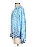 Gap 100% Polyester Blue Long Sleeve Blouse Size S - photo 5