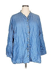 Terra & Sky 3/4 Sleeve Button Down Shirt