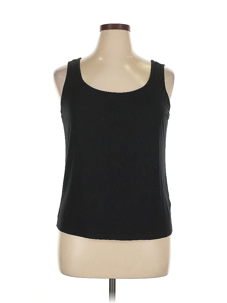 Pre-owned Comfrt Tank Top Black Solid Pattern Scoop Neck Tops