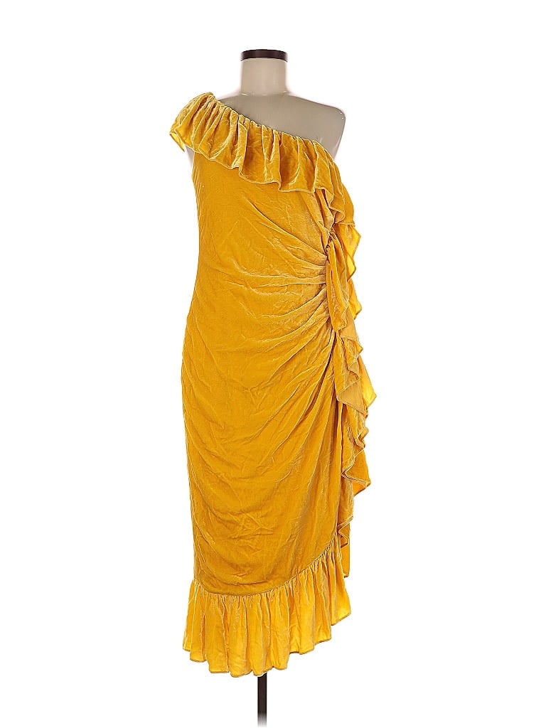 Pre-owned Mestiza New York Cocktail Dress In Yellow