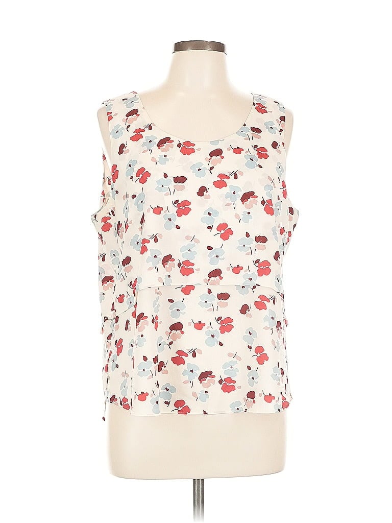 Pre-owned Ann Taylor Sleeveless Top Ivory Sweetheart Neckline Tops In White