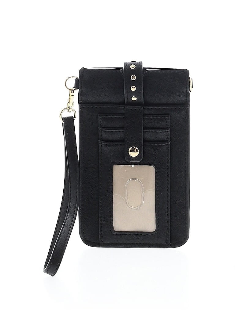 Pre-owned Unbranded Leather Wristlet In Black