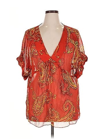 AK Anne Klein Short Sleeve Silk Top (view 1)