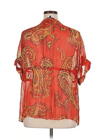AK Anne Klein Short Sleeve Silk Top (view 2)