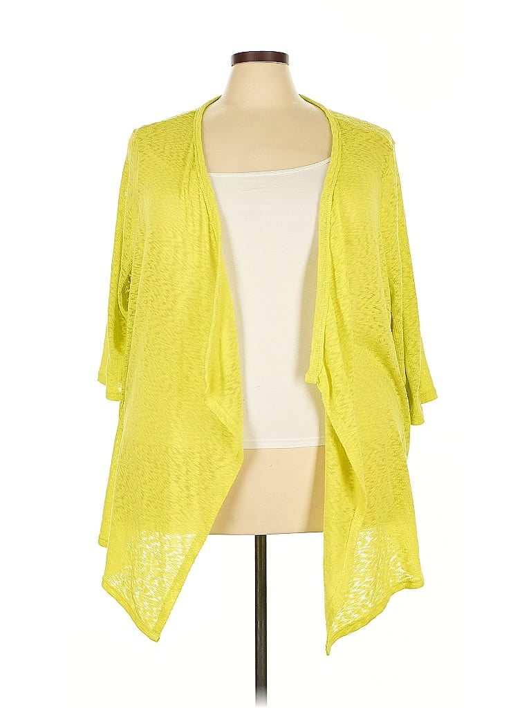 Pre-owned Terra & Sky Cardigan Sweater In Yellow