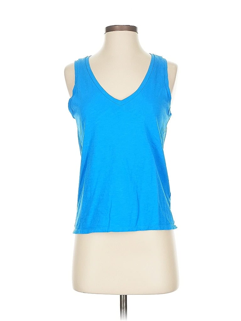 Pre-owned J.crew Factory Store Tank Top Blue Plunge Neckline Tops