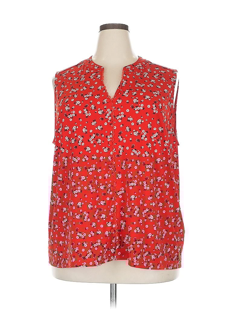 Pre-owned Karl Lagerfeld Sleeveless Blouse In Red