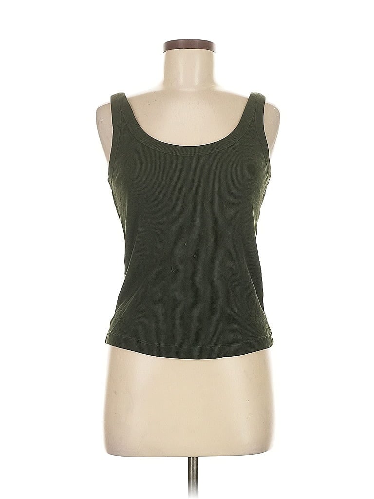 Pre-owned Massimo Dutti Tank Top Green Strapless Neckline Tops