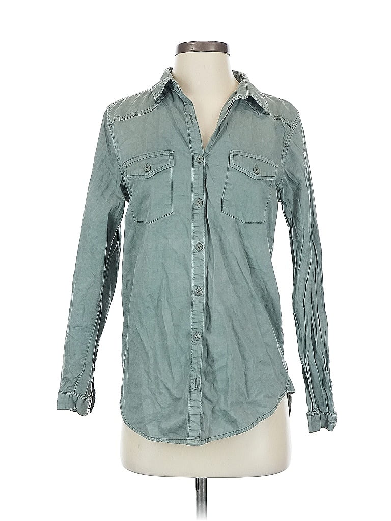 Pre-owned Cotton On Long Sleeve Button Down Shirt In Blue