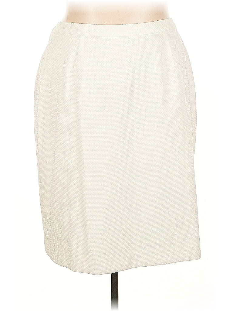 Le Suit 100% Polyester Solid Ivory Formal Skirt Size 18 - photo 1
