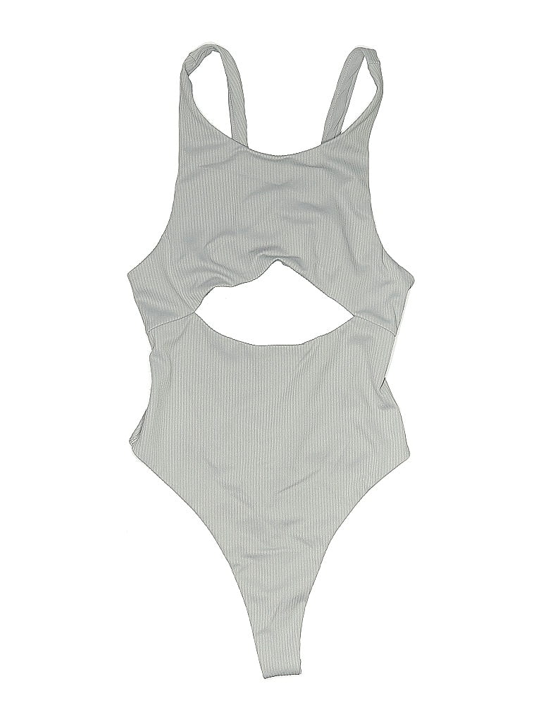 Pre-owned For Love & Lemons One Piece Swimsuit In Gray