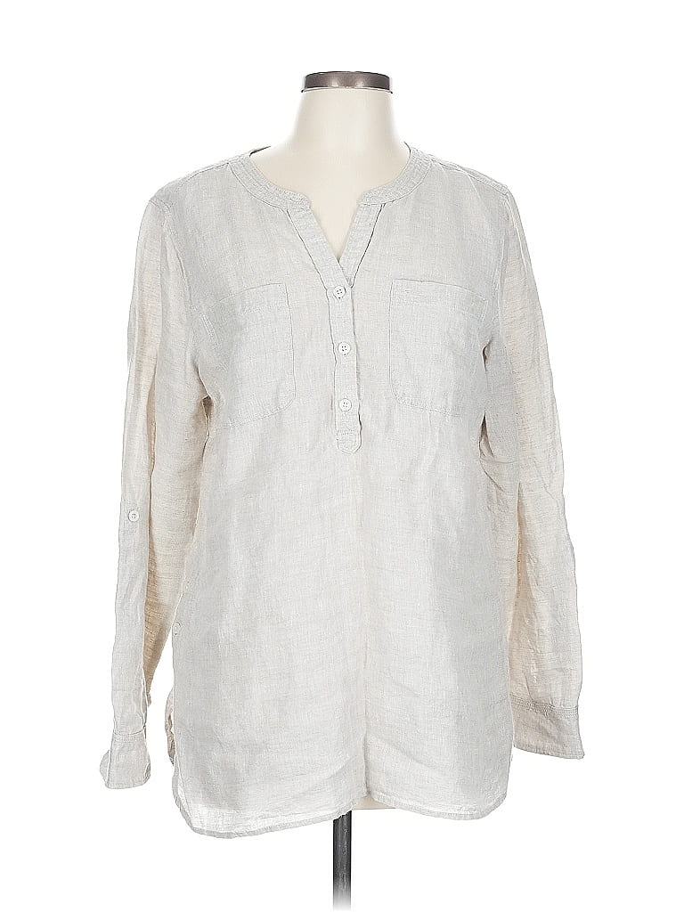 Pre-owned Talbots Long Sleeve Blouse In Gray