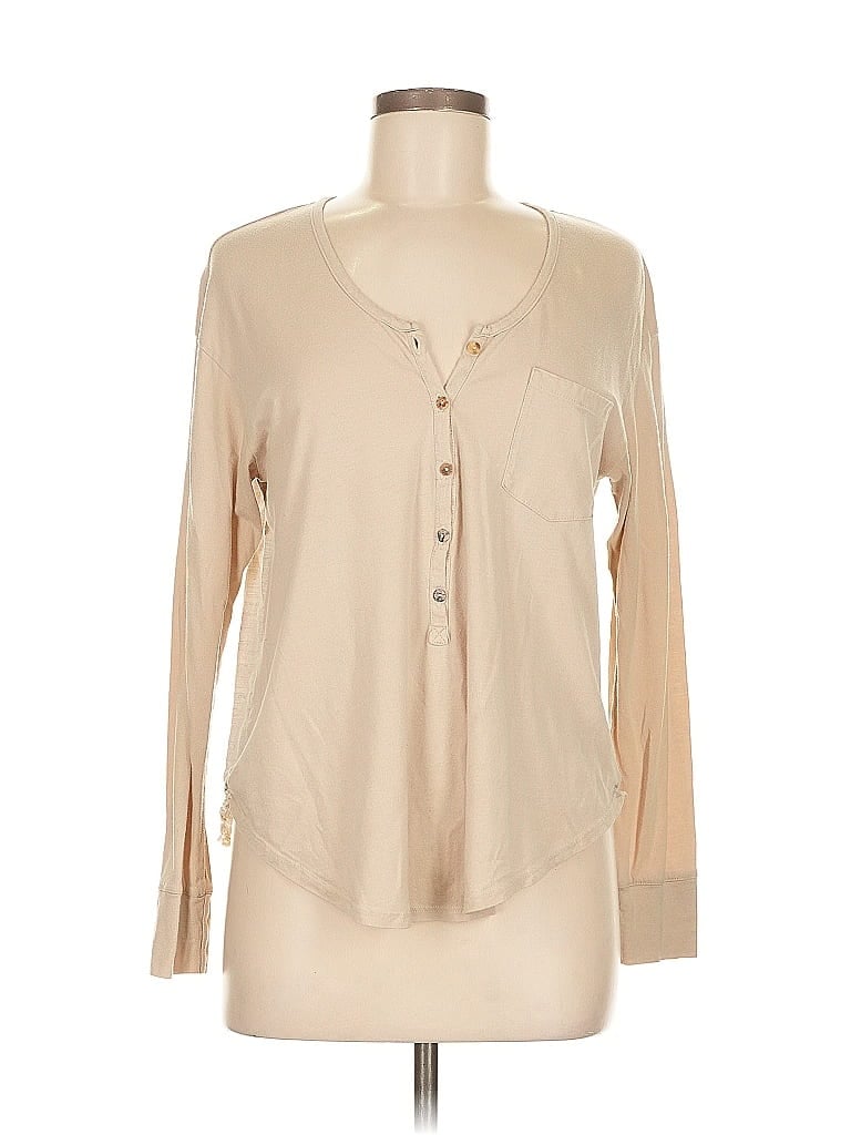 Click to view more detailed imagery on our partner's website Pre-owned La Relaxed Long Sleeve Henley Shirt In Brown