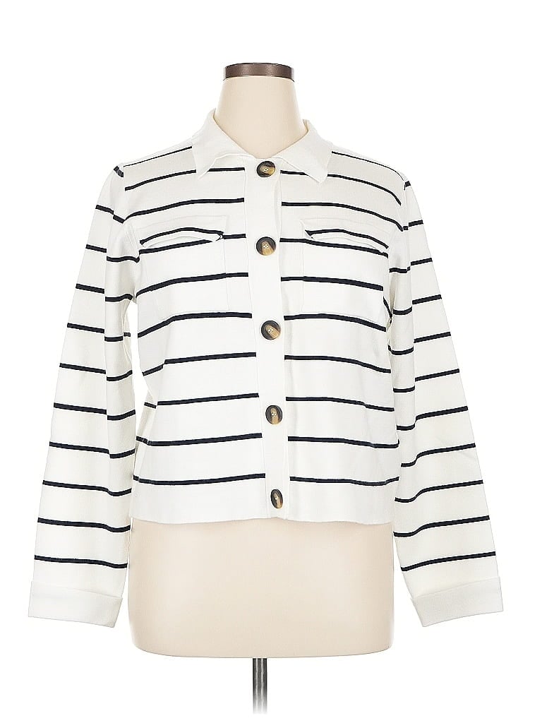 Pre-owned T Tahari Cardigan Sweater In White