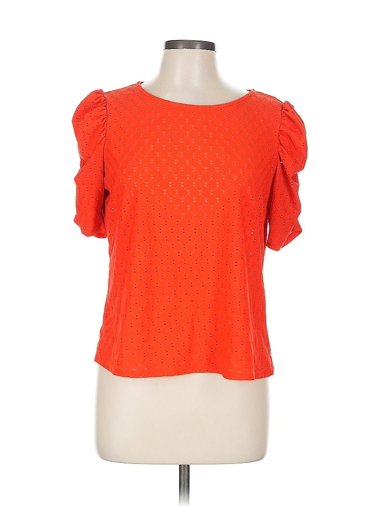 Pre-owned W5 Short Sleeve Top Orange Square Neckline Tops
