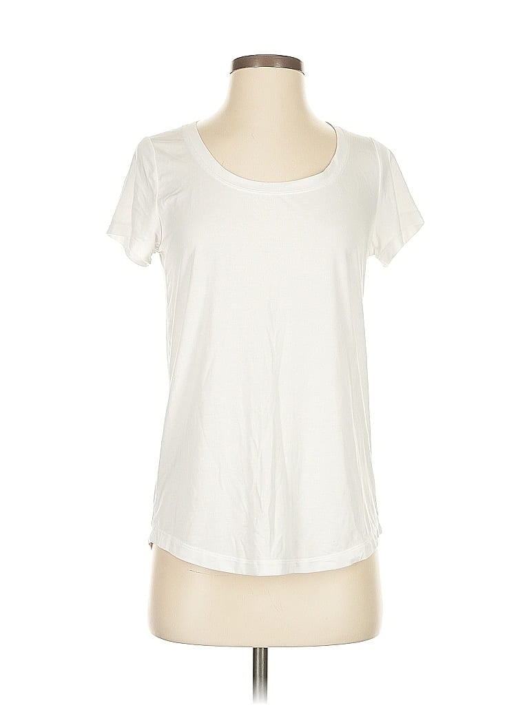 Pre-owned Athleta Short Sleeve T-shirt In White