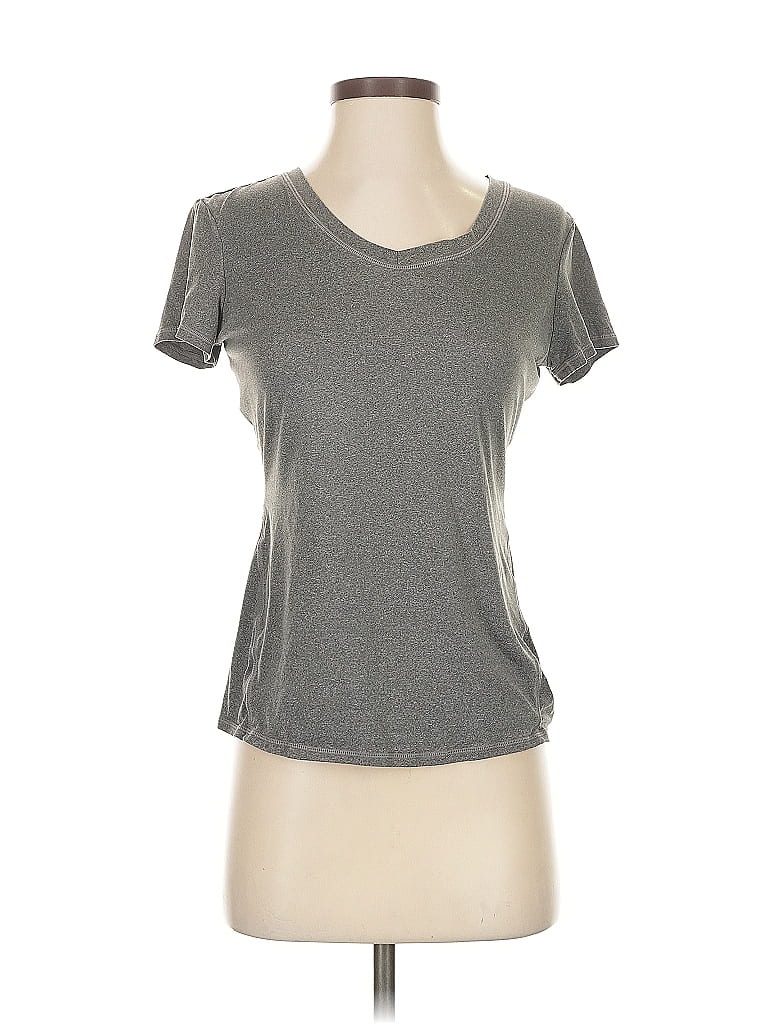 HEAD Pre-owned Short Sleeve Top Gray Scoop Neck Tops