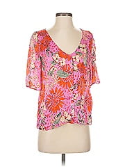 Sézane Short Sleeve Silk Top