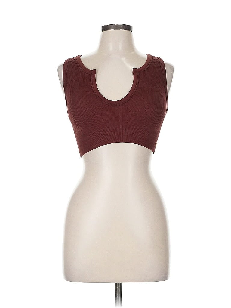 Pre-owned Bo+tee Tank Top Burgundy Strapless Neckline Tops