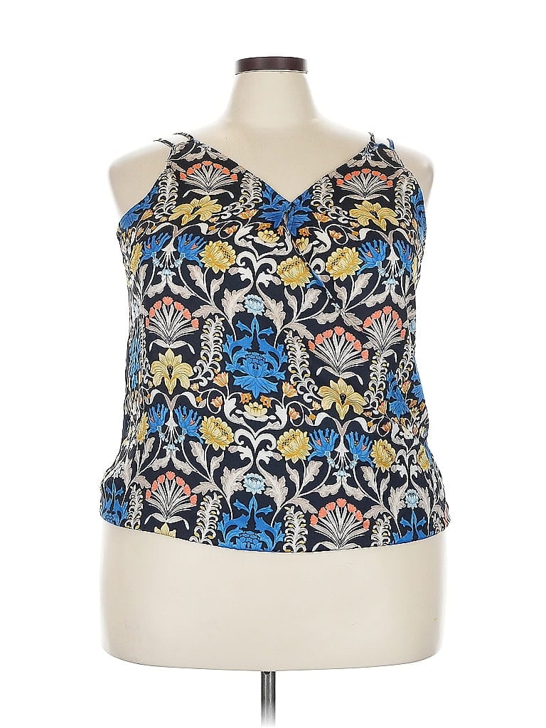 Pre-owned Inc International Concepts Sleeveless Blouse In Blue