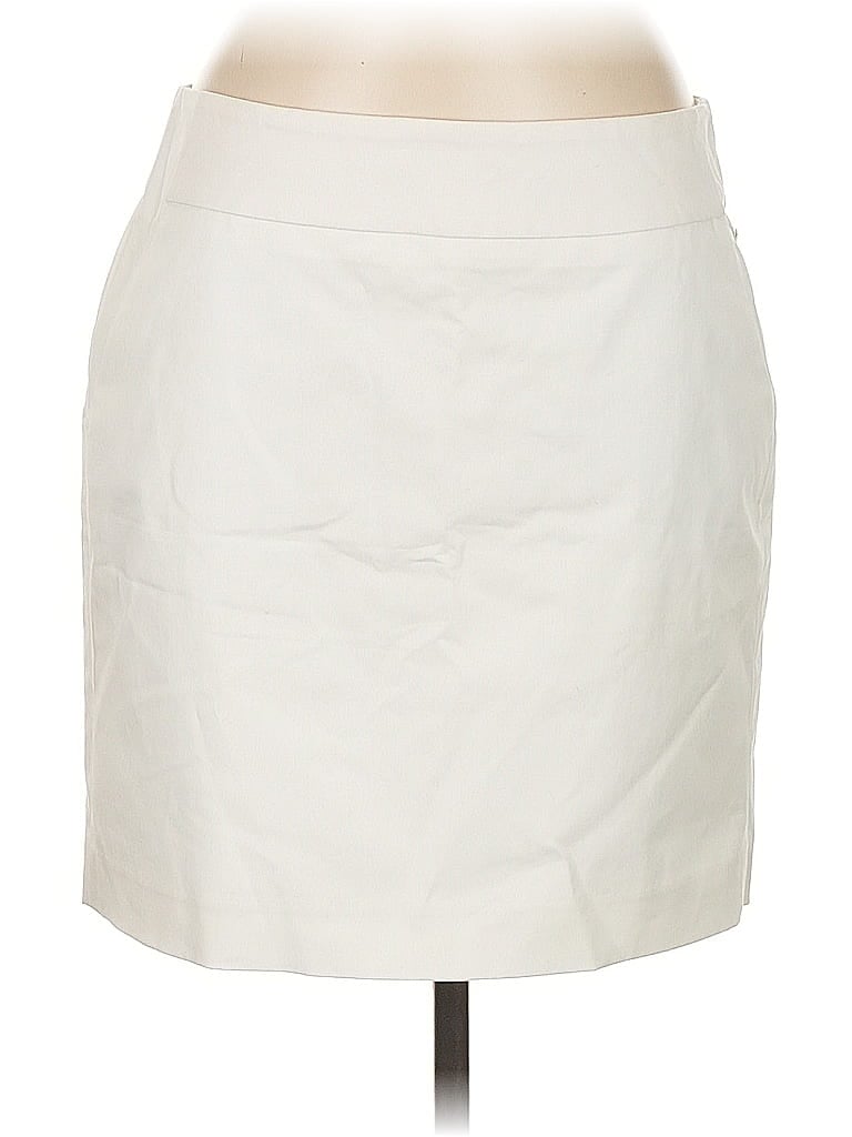 Ann Taylor Faux Leather Skirt In White