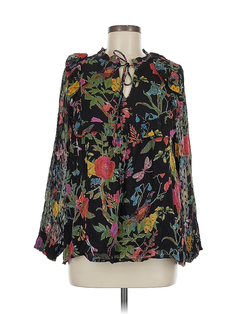 Pre-owned Joules Long Sleeve Blouse In Black