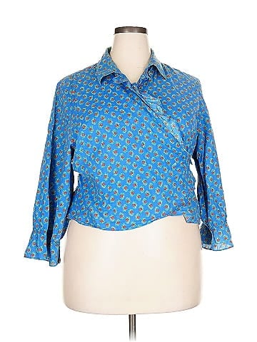 Lauren by Ralph Lauren 3/4 Sleeve Button-Down Shirt (view 1)