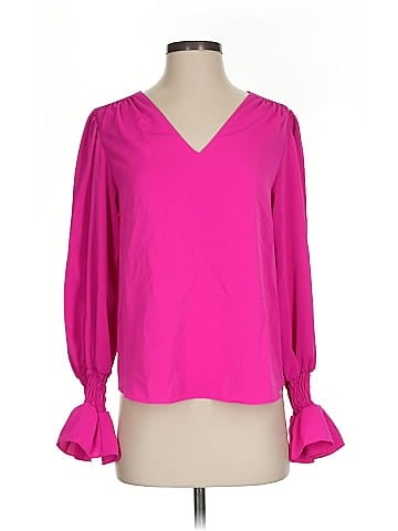 Aqua Long Sleeve Blouse (view 1)